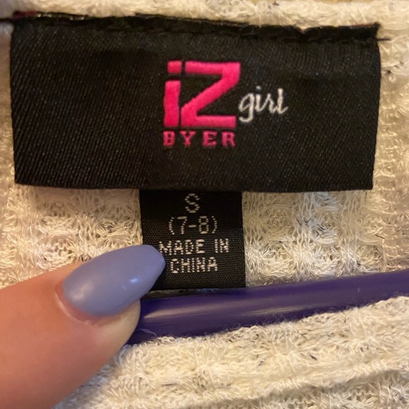 Kids waffle knit sweater with tie accent - Picture 4 of 5